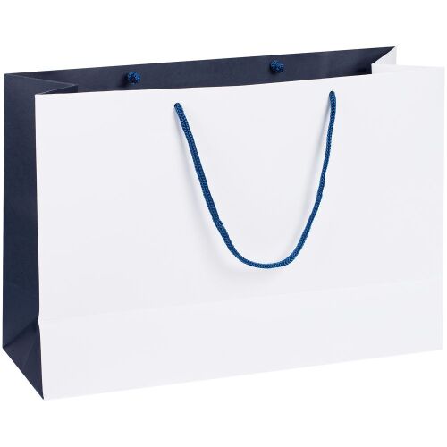 Пакет бумажный Bicolor, белый с синим 2