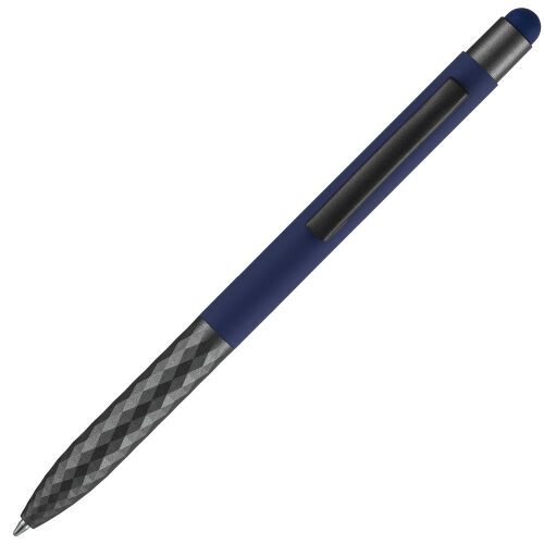 Ручка шариковая Digit Soft Touch со стилусом, синяя 4