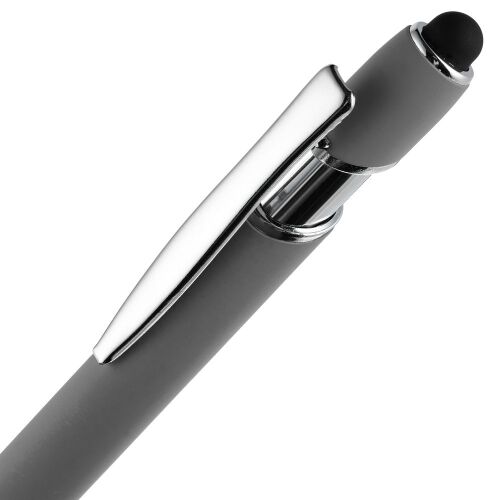 Ручка шариковая Pointer Soft Touch со стилусом, серая 4