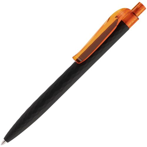 Ручка шариковая Prodir QS01 PRT-P Soft Touch, черная с оранжевым 1