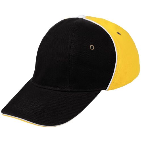 Бейсболка Unit Smart, черная со светло-желтым 8