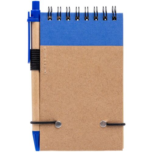 Блокнот на кольцах Eco Note с ручкой, синий 2
