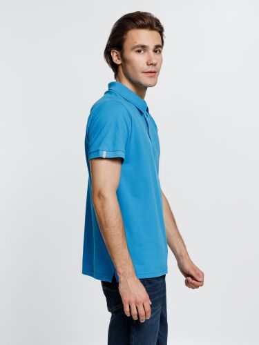 Рубашка поло мужская Virma Premium, бирюзовая, размер M 4
