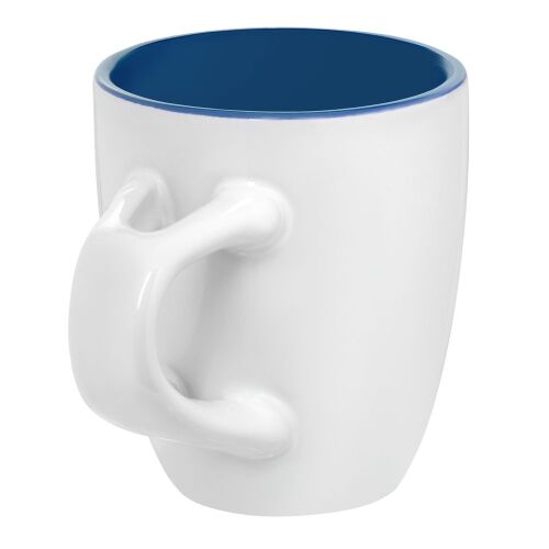 Кофейная кружка Pairy с ложкой, синяя с белой 4