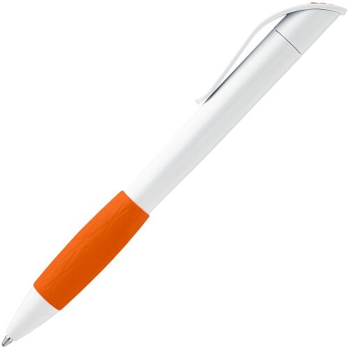 Ручка шариковая Grip, белая с оранжевым 2