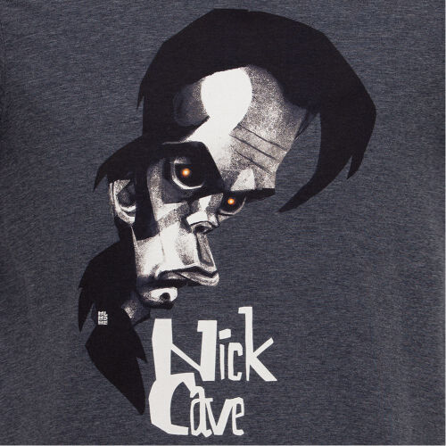 Футболка «Меламед. Nick Cave», темно-синий меланж, размер S 1