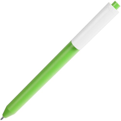 Ручка шариковая Pigra P03 Mat, светло-зеленая с белым 3