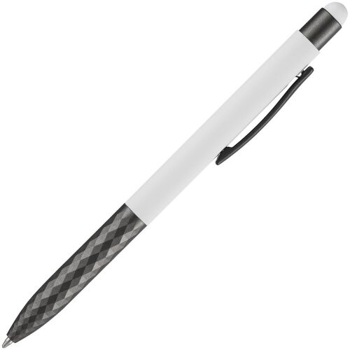 Ручка шариковая Digit Soft Touch со стилусом, белая 3