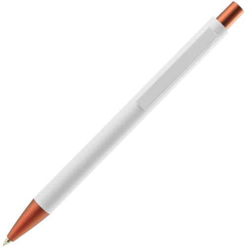 Ручка шариковая Chromatic White, белая с оранжевым 3