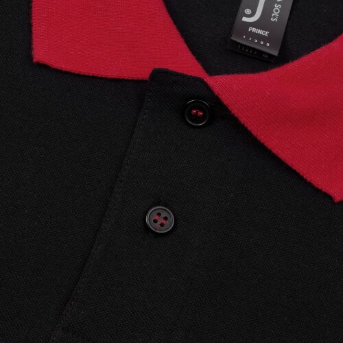 Рубашка поло Prince 190 черная с красным, размер S 3