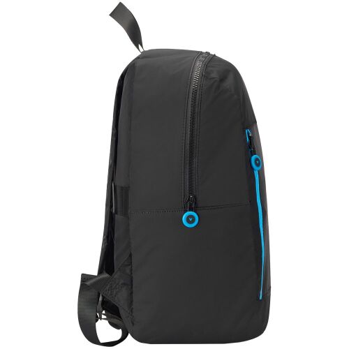 Складной рюкзак Compact Neon, черный с голубым 4