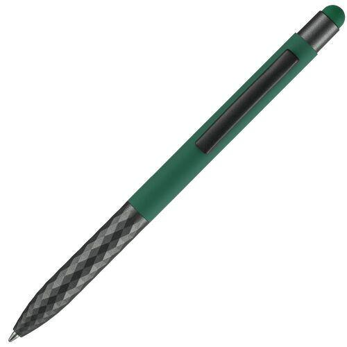 Ручка шариковая Digit Soft Touch со стилусом, зеленая 4