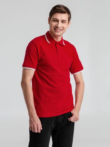Рубашка поло мужская с контрастной отделкой Practice 270, красны 4