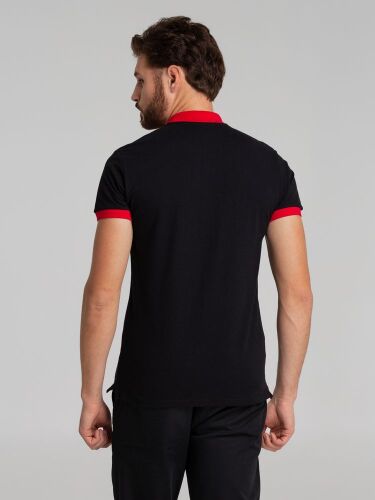 Рубашка поло Prince 190 черная с красным, размер XL 6