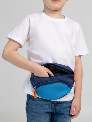 Поясная сумка детская Kiddo, синяя с голубым 5