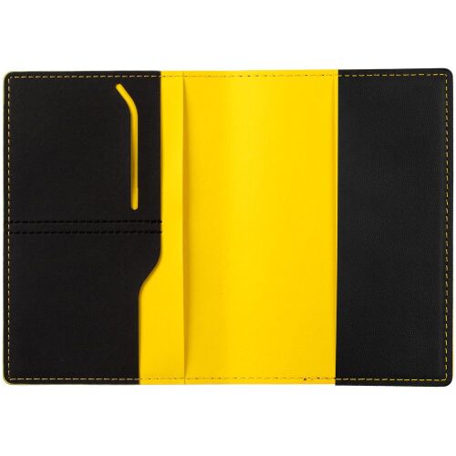 Обложка для паспорта Multimo, черная с желтым 1