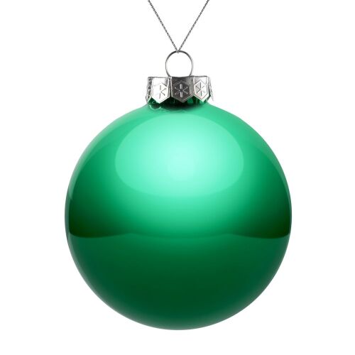 Елочный шар Finery Gloss, 10 см, глянцевый зеленый 1