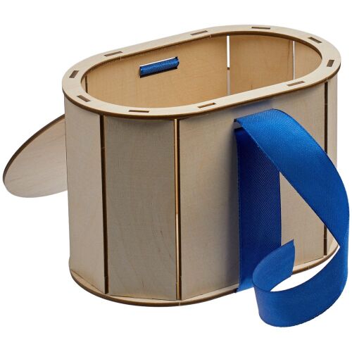 Коробка Drummer, овальная, с синей лентой 2