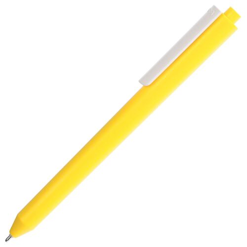 Ручка шариковая Pigra P03 Mat, желтая с белым 3