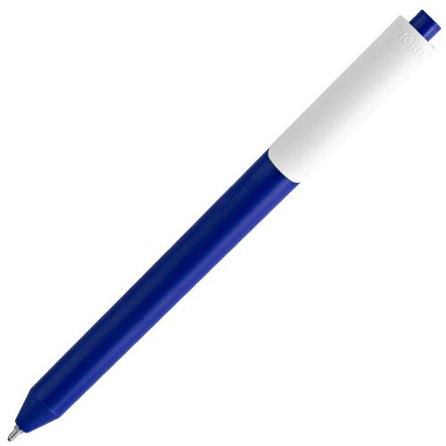 Ручка шариковая Pigra P03 Mat, темно-синяя с белым 2