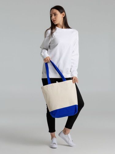 Холщовая сумка Shopaholic, ярко-синяя 7