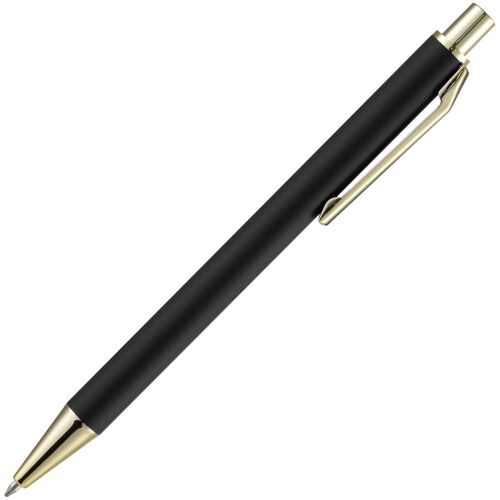 Ручка шариковая Lobby Soft Touch Gold, черная 3