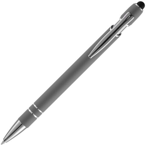 Ручка шариковая Pointer Soft Touch со стилусом, серая 3