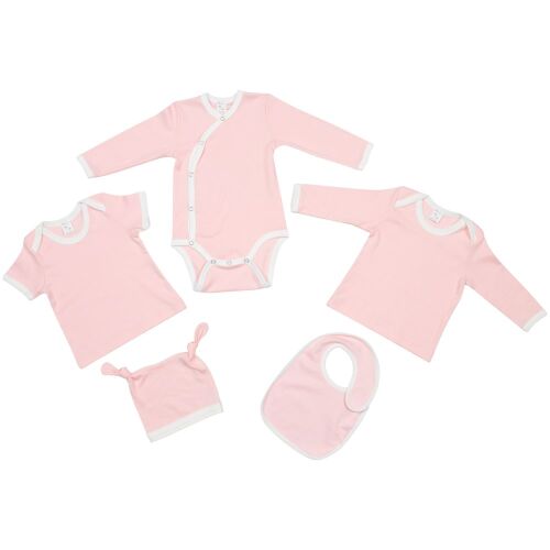 Шапочка детская Baby Prime, розовая с молочно-белым 2