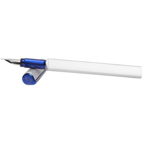 Ручка перьевая PF One, серебристая с синим 3