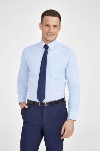 Рубашка мужская с длинным рукавом Boston голубая, размер M 4