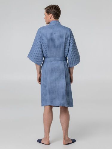 Халат вафельный мужской Boho Kimono, синий, размер XL (52-54) 5