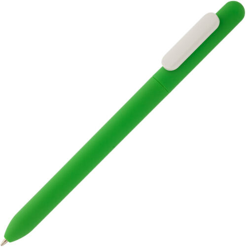 Ручка шариковая Swiper Soft Touch, зеленая с белым 1