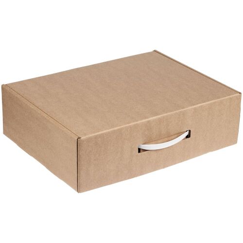 Коробка самосборная Light Case, крафт, с белой ручкой 1