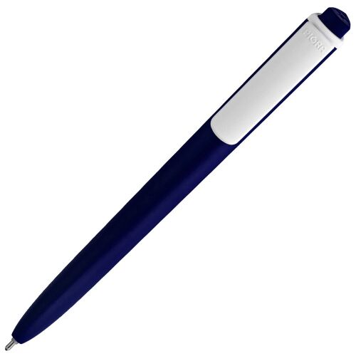 Ручка шариковая Pigra P02 Mat, темно-синяя с белым 2