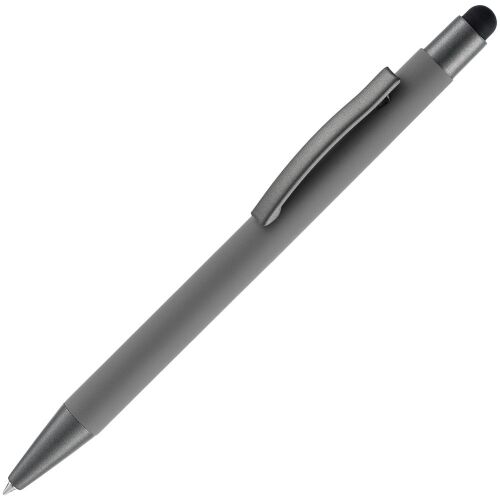 Ручка шариковая Atento Soft Touch со стилусом, серая 1