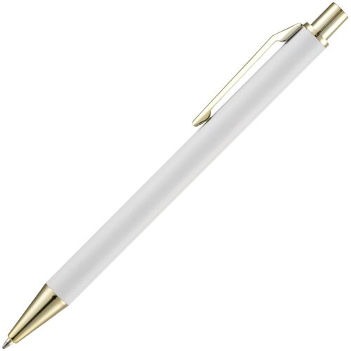 Ручка шариковая Lobby Soft Touch Gold, белая 2
