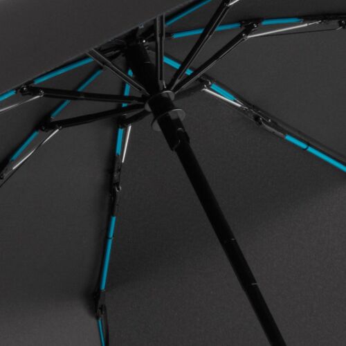 Зонт складной AOC Mini с цветными спицами, бирюзовый 2