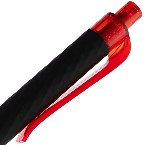 Ручка шариковая Prodir QS01 PRT-P Soft Touch, черная с красным 6