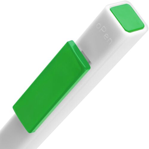 Ручка шариковая Swiper SQ, белая с зеленым 4