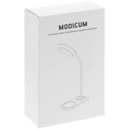 Настольная лампа с беспроводной зарядкой Modicum, белая 3