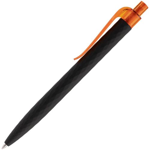 Ручка шариковая Prodir QS01 PRT-P Soft Touch, черная с оранжевым 3