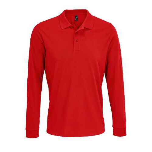 Рубашка поло с длинным рукавом Prime LSL, красная, размер 3XL 1