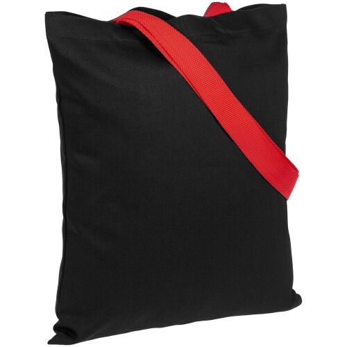 Холщовая сумка BrighTone, черная с красными ручками 1