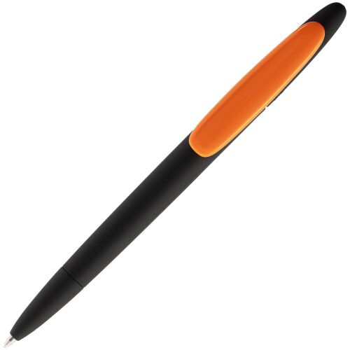 Ручка шариковая Prodir DS5 TRR-P Soft Touch, черная с оранжевым 4