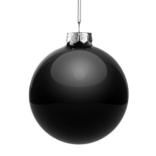 Елочный шар Finery Gloss, 10 см, глянцевый черный 2