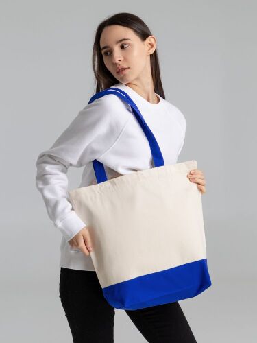 Холщовая сумка Shopaholic, ярко-синяя 4