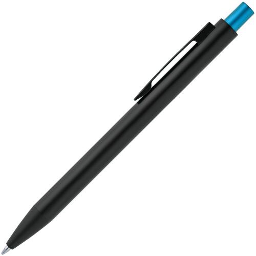 Ручка шариковая Chromatic, черная с голубым 2