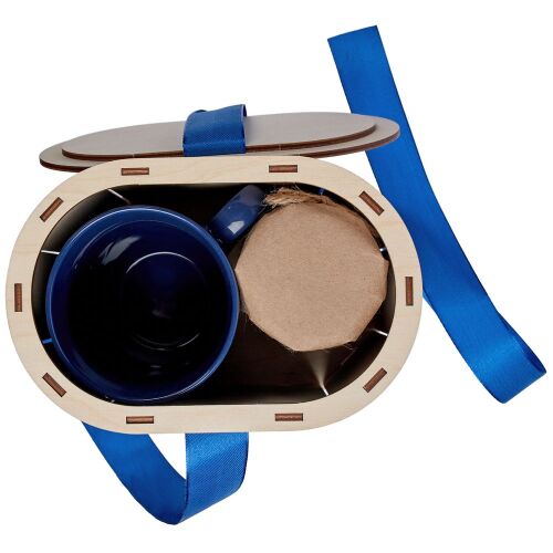 Коробка Drummer, овальная, с синей лентой 5