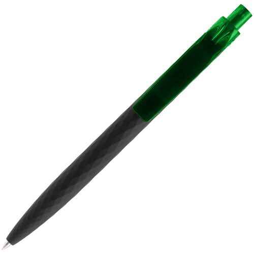 Ручка шариковая Prodir QS01 PRT-P Soft Touch, черная с зеленым 4