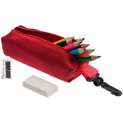 Набор Hobby с цветными карандашами, ластиком и точилкой, красный 1